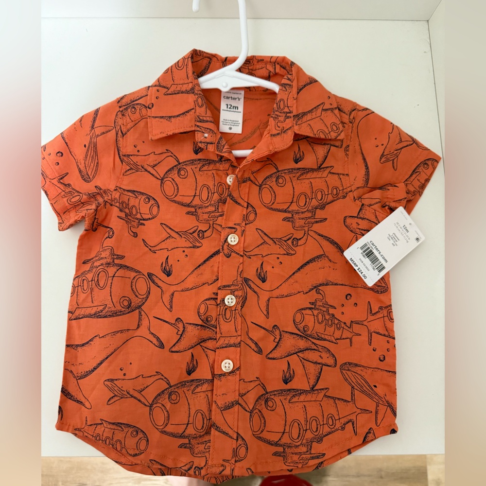 Carter's Orange Button Down Shirt